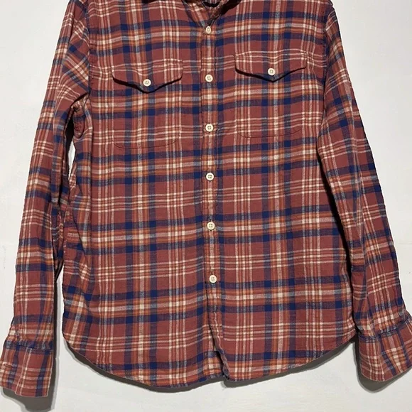 American Eagle Men’s Super Soft Rust Beach Flannel Long Sleeve Shirt Size Medium - Picture 5 of 11